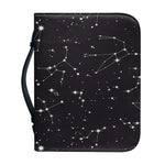 Black And White Zodiac Stars Print Leather Bible Cover