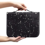 Black And White Zodiac Stars Print Leather Bible Cover