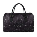 Black And White Zodiac Stars Print Leather Duffel Bag