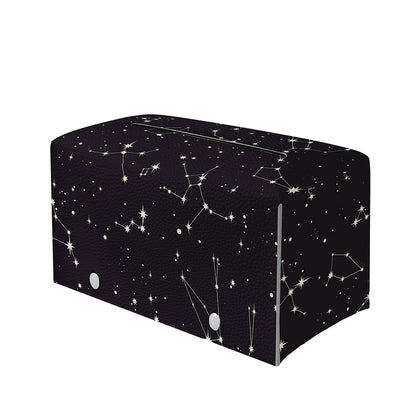 Black And White Zodiac Stars Print Leather Tissue Box Cover