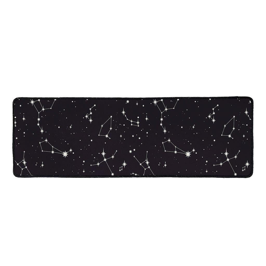 Black And White Zodiac Stars Print Long Kitchen Mat