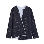 Black And White Zodiac Stars Print Long Sleeve Short Coat