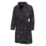 Black And White Zodiac Stars Print Men's Bathrobe