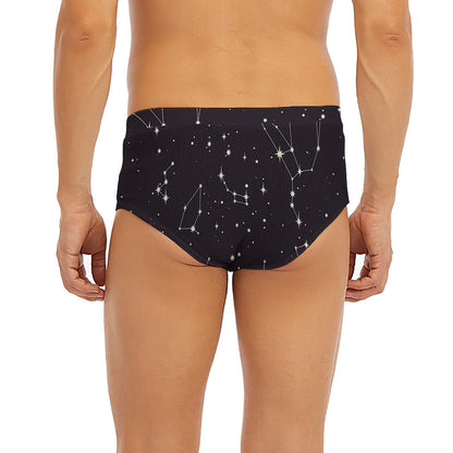 Black And White Zodiac Stars Print Men's Briefs
