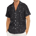 Black And White Zodiac Stars Print Men's Deep V-Neck Shirt