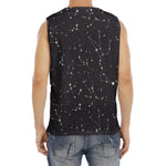 Black And White Zodiac Stars Print Men's Fitness Tank Top