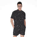 Black And White Zodiac Stars Print Men's Romper