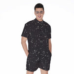 Black And White Zodiac Stars Print Men's Rompers