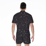Black And White Zodiac Stars Print Men's Rompers