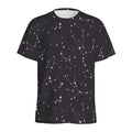 Black And White Zodiac Stars Print Men's Athletic T-Shirt