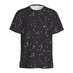 Black And White Zodiac Stars Print Men's Sports T-Shirt