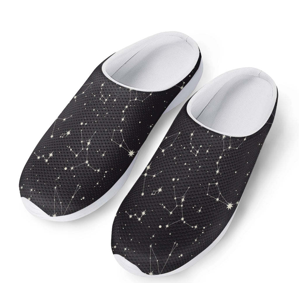 Black And White Zodiac Stars Print Mesh Casual Shoes