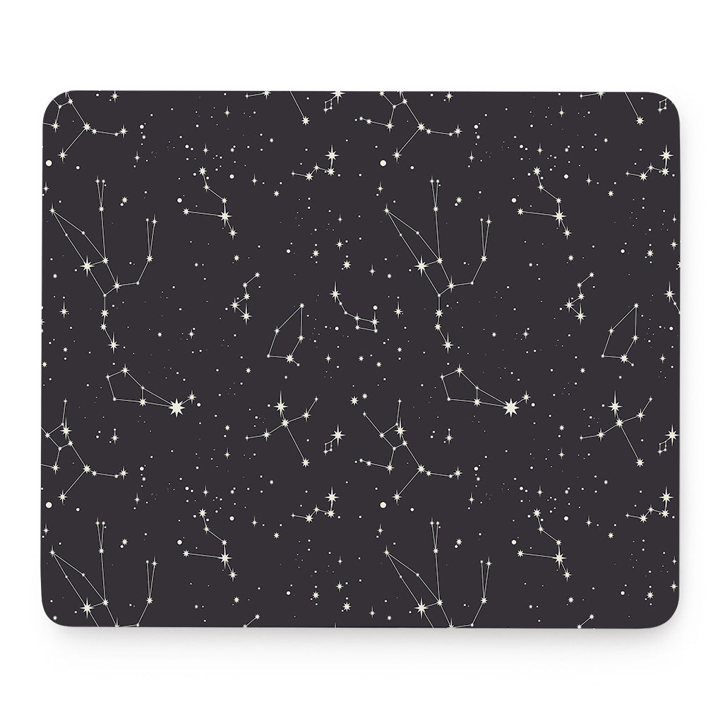 Black And White Zodiac Stars Print Mouse Pad
