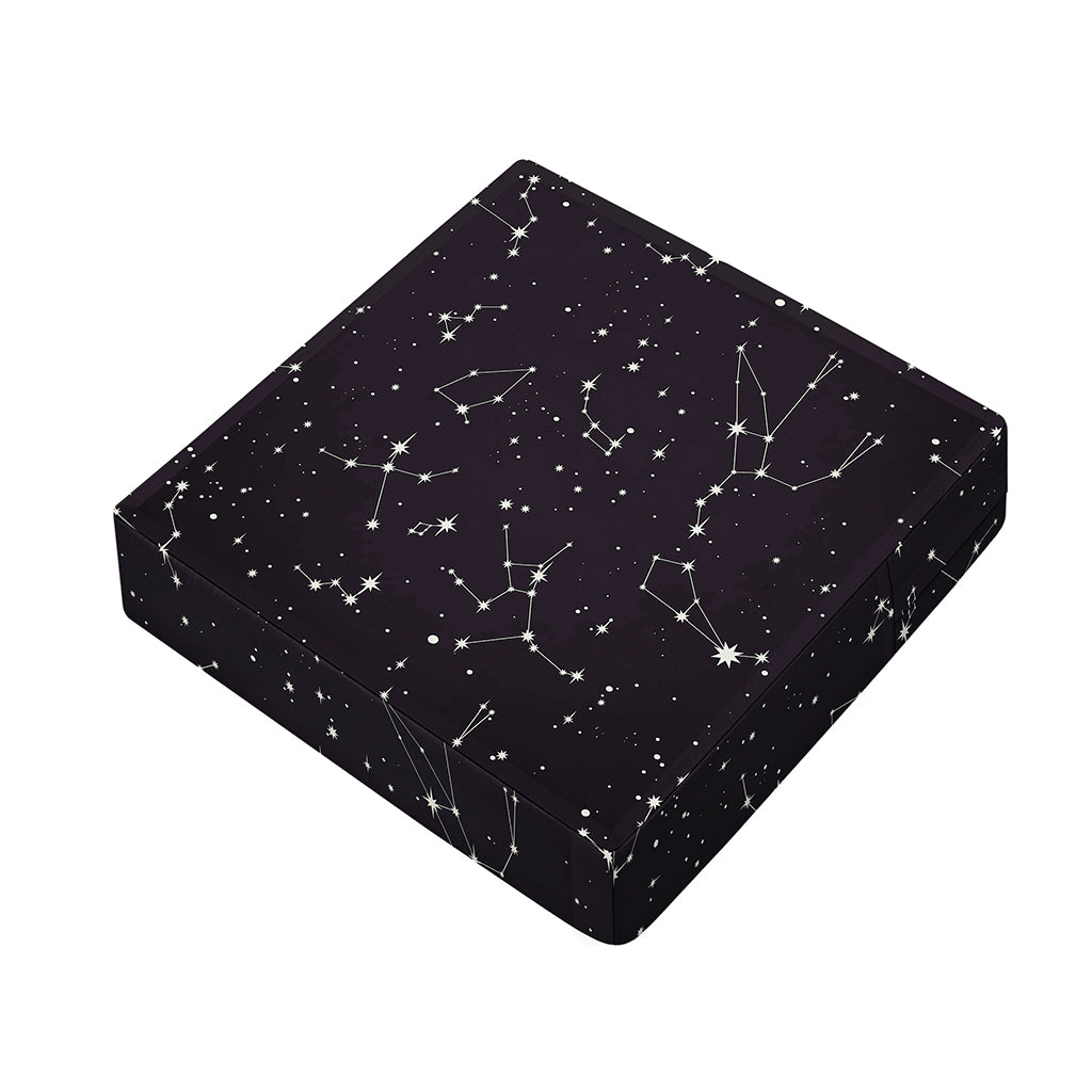 Black And White Zodiac Stars Print Outdoor Seat Cushion Cover