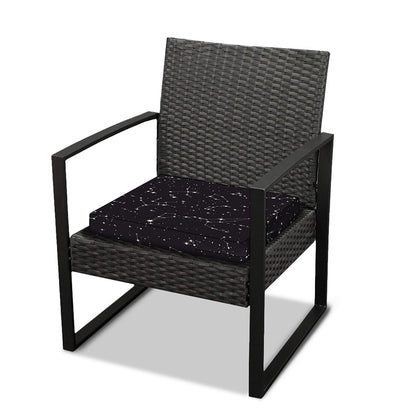 Black And White Zodiac Stars Print Outdoor Seat Cushion Cover