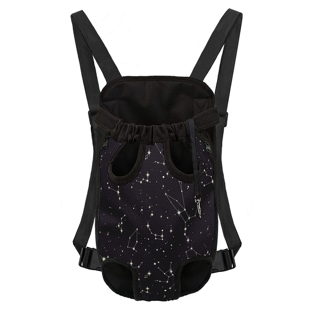 Black And White Zodiac Stars Print Pet Carrier Backpack