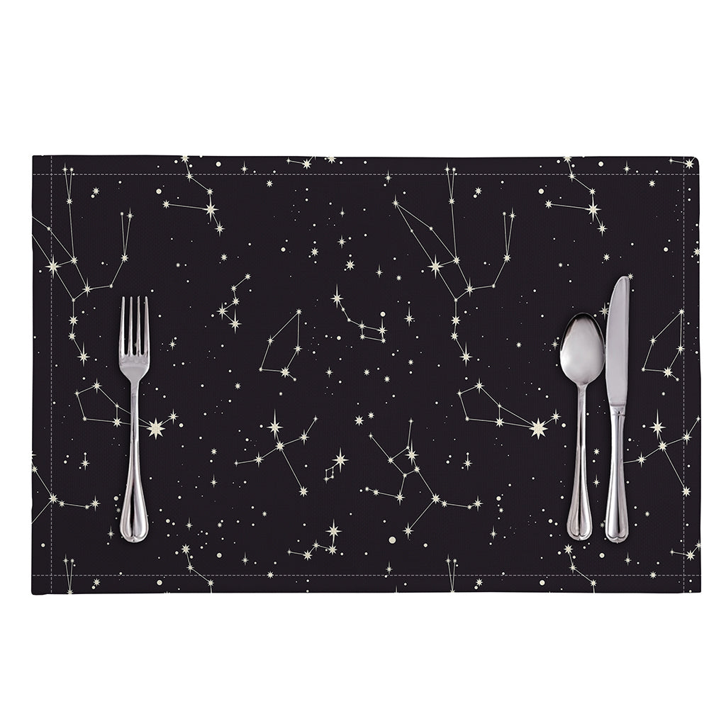 Black And White Zodiac Stars Print Placemat