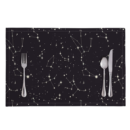 Black And White Zodiac Stars Print Placemat