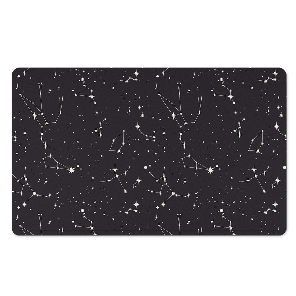 Black And White Zodiac Stars Print Polyester Doormat