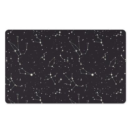 Black And White Zodiac Stars Print Polyester Doormat