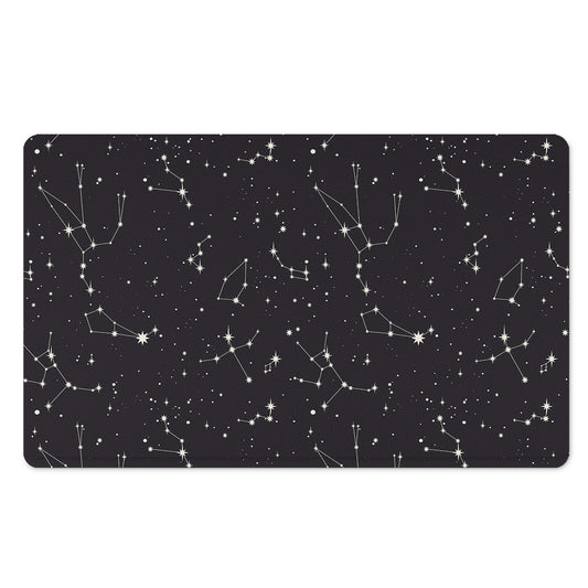 Black And White Zodiac Stars Print Polyester Doormat