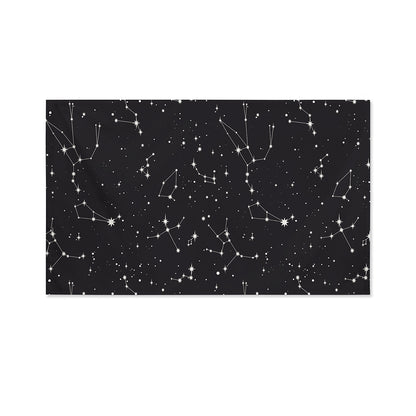 Black And White Zodiac Stars Print Polyester Flag