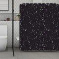Black And White Zodiac Stars Print Polyester Shower Curtain