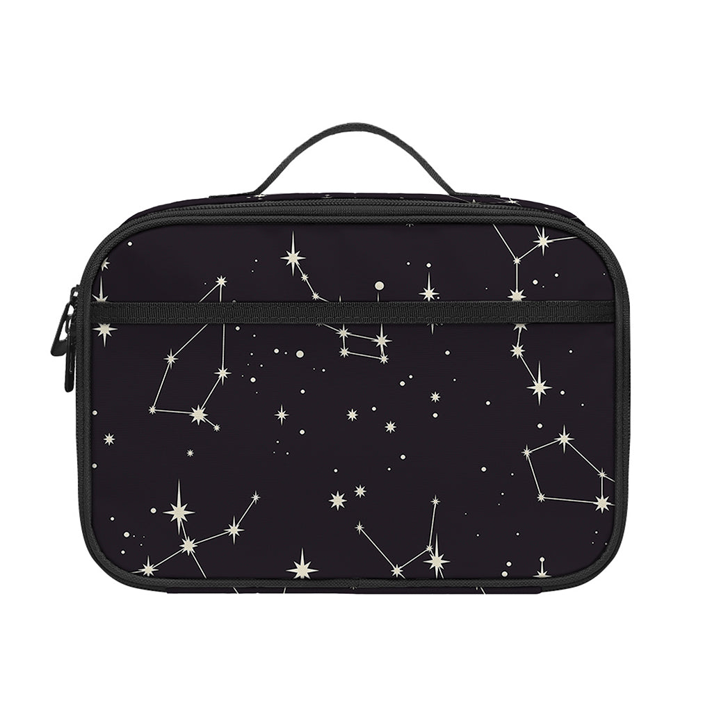 Black And White Zodiac Stars Print Portable Lunch Bag