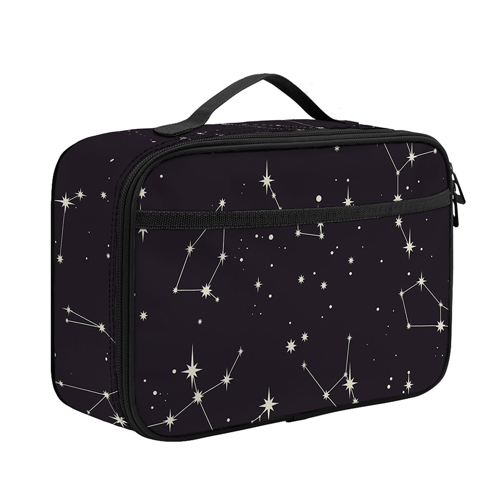 Black And White Zodiac Stars Print Portable Lunch Bag
