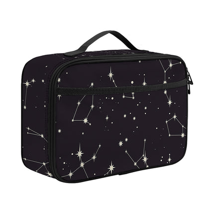Black And White Zodiac Stars Print Portable Lunch Bag