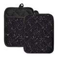 Black And White Zodiac Stars Print Pot Holders With Pocket
