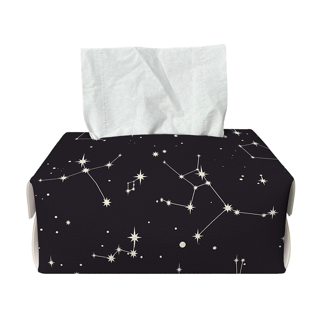 Black And White Zodiac Stars Print Rectangle Tissue Box Cover