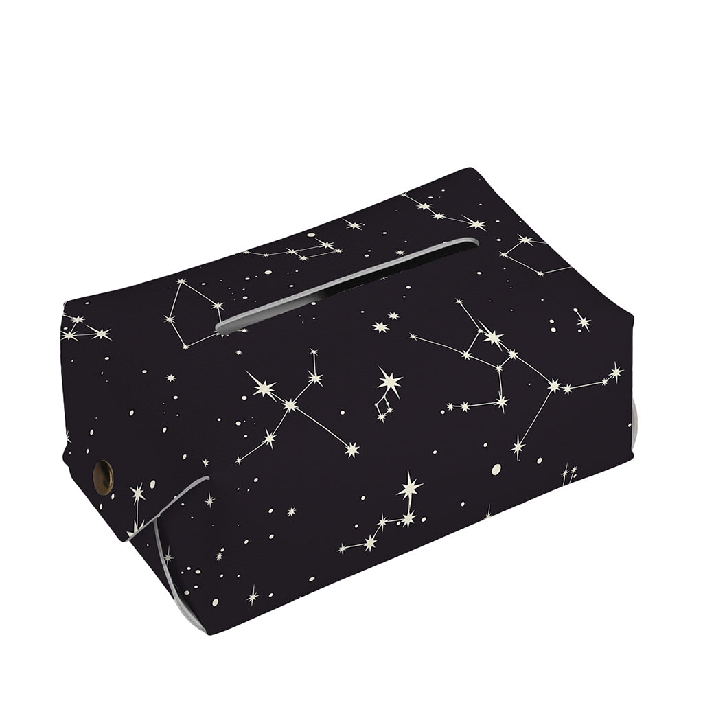 Black And White Zodiac Stars Print Rectangle Tissue Box Cover
