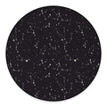 Black And White Zodiac Stars Print Round Floor Mat