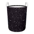 Black And White Zodiac Stars Print Round Laundry Basket