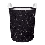 Black And White Zodiac Stars Print Round Laundry Basket