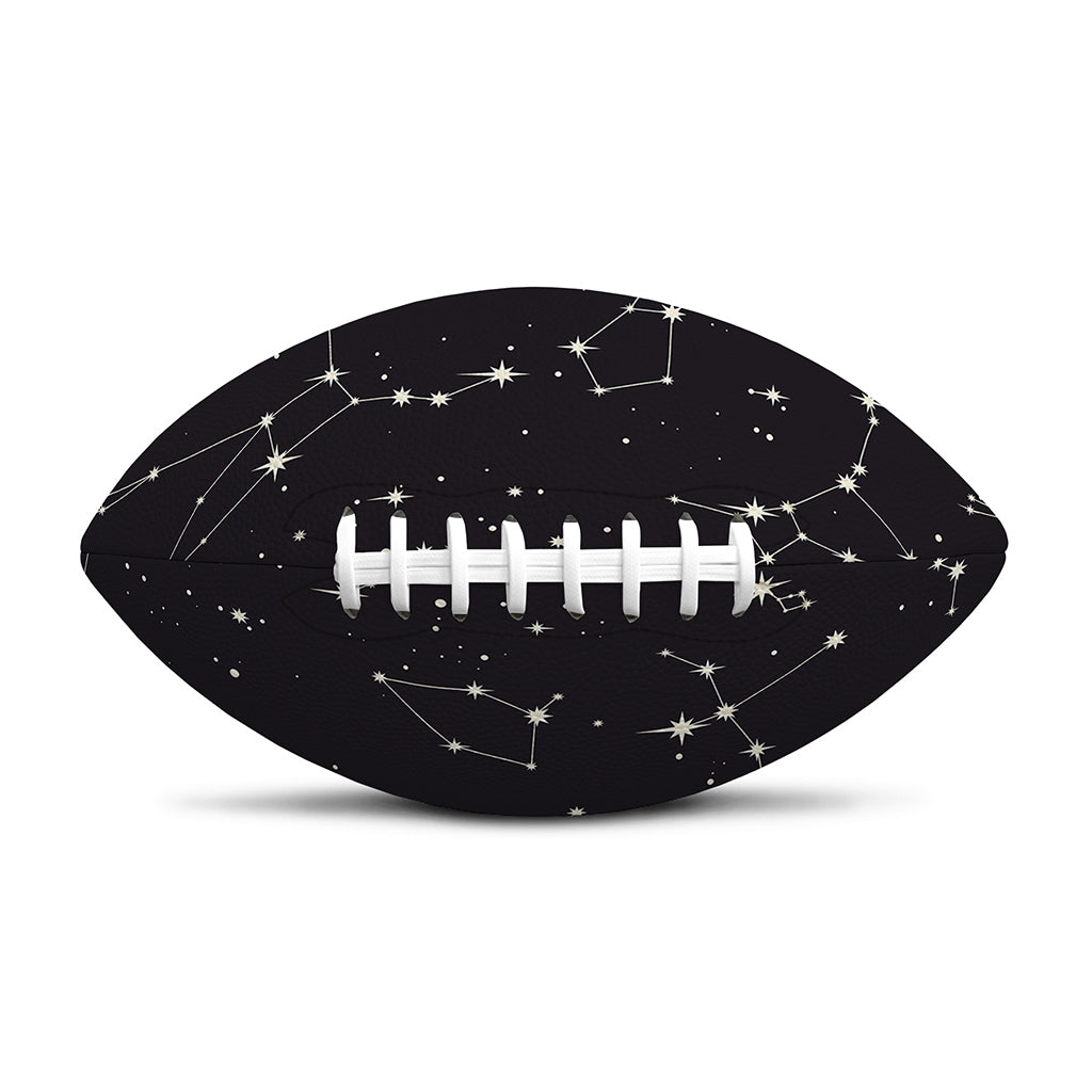 Black And White Zodiac Stars Print Rugby Ball