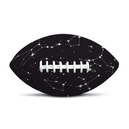 Black And White Zodiac Stars Print Rugby Ball