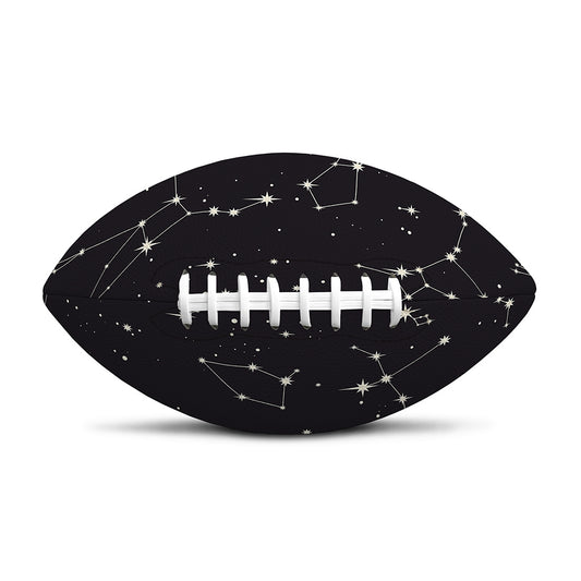 Black And White Zodiac Stars Print Rugby Ball