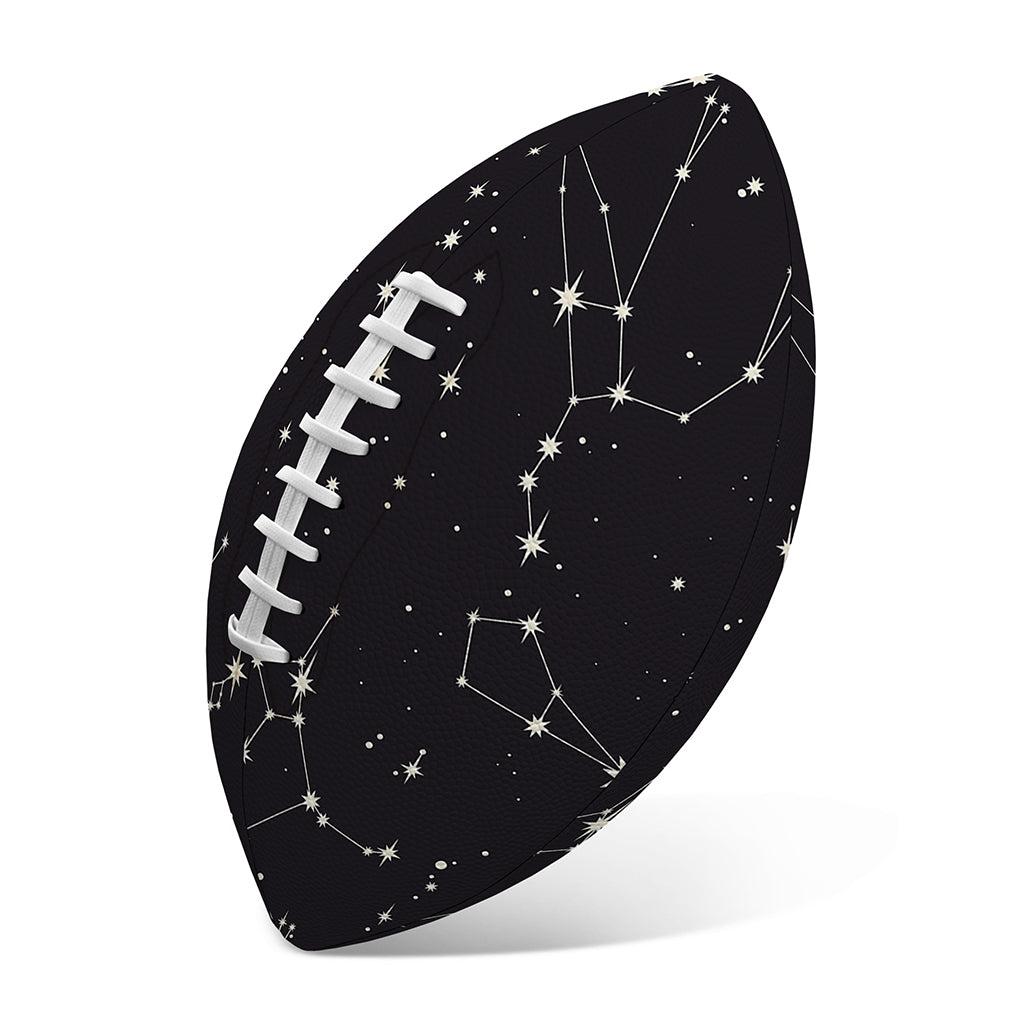 Black And White Zodiac Stars Print Rugby Ball