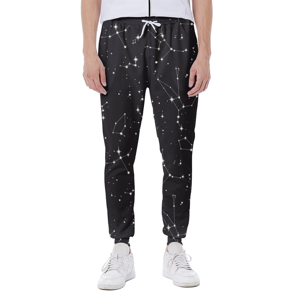 Black And White Zodiac Stars Print Scuba Joggers
