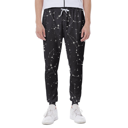 Black And White Zodiac Stars Print Scuba Joggers