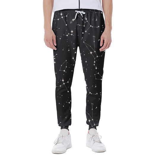Black And White Zodiac Stars Print Scuba Joggers