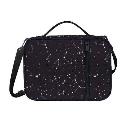 Black And White Zodiac Stars Print Shoulder Strap Bible Bag