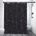 Black And White Zodiac Stars Print Shower Curtain