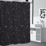 Black And White Zodiac Stars Print Shower Curtain