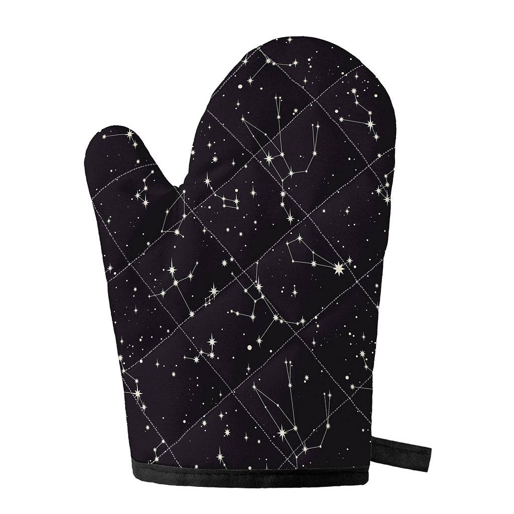 Black And White Zodiac Stars Print Single Oven Mitt