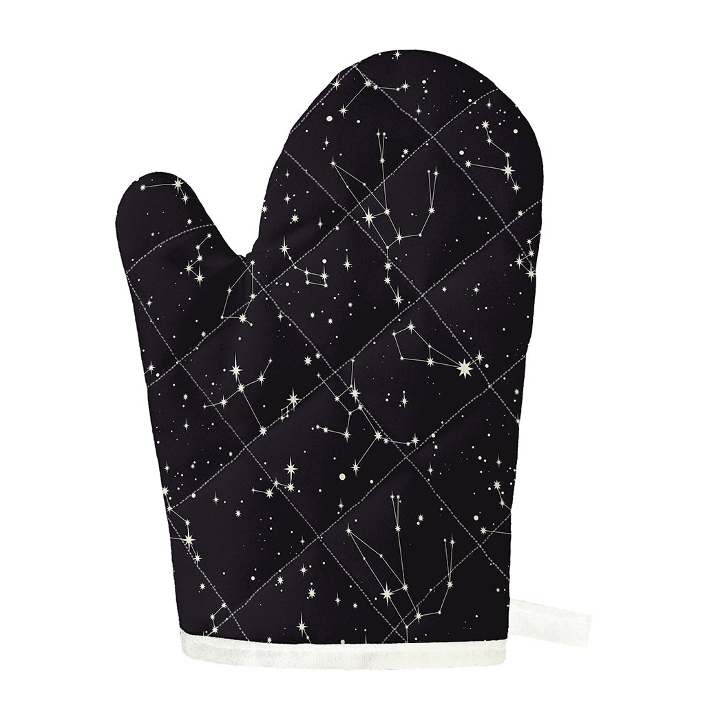 Black And White Zodiac Stars Print Single Oven Mitt