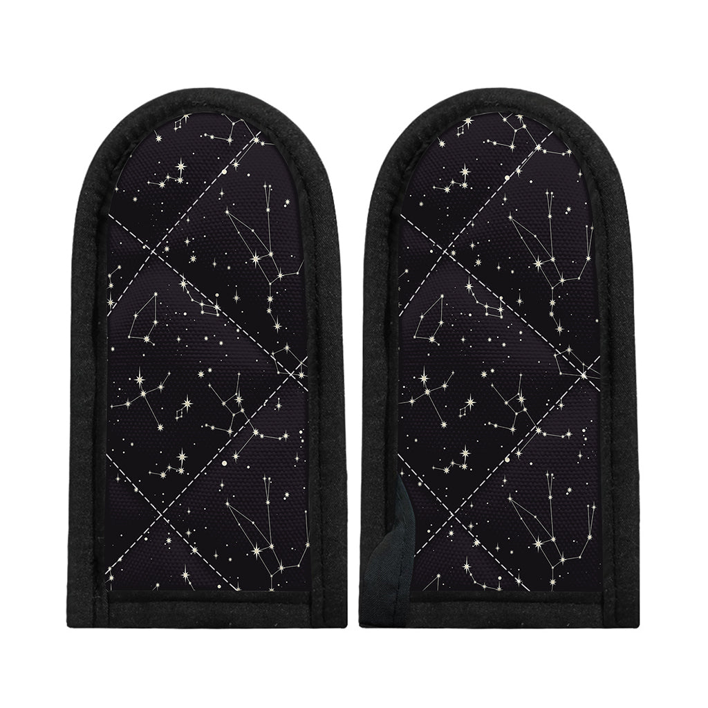 Black And White Zodiac Stars Print Skillet Handle Cover