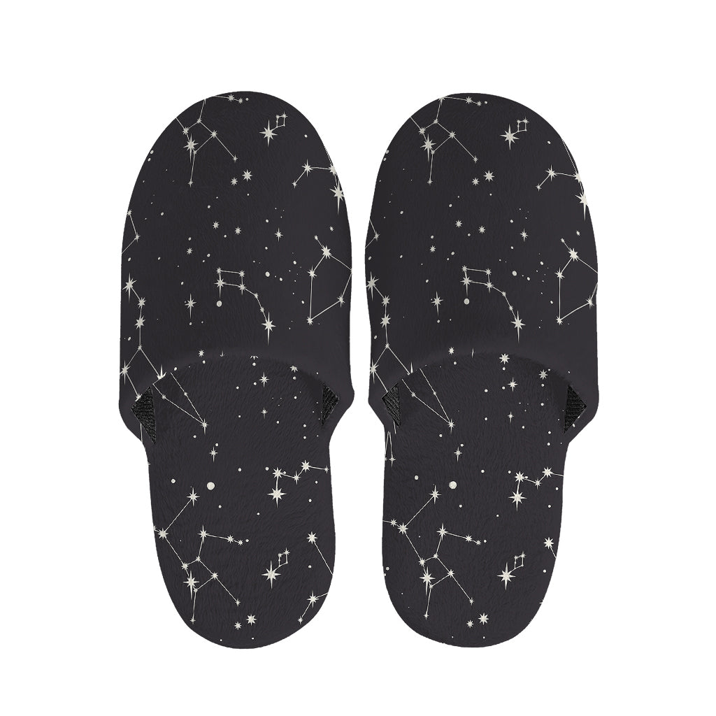 Black And White Zodiac Stars Print Slippers